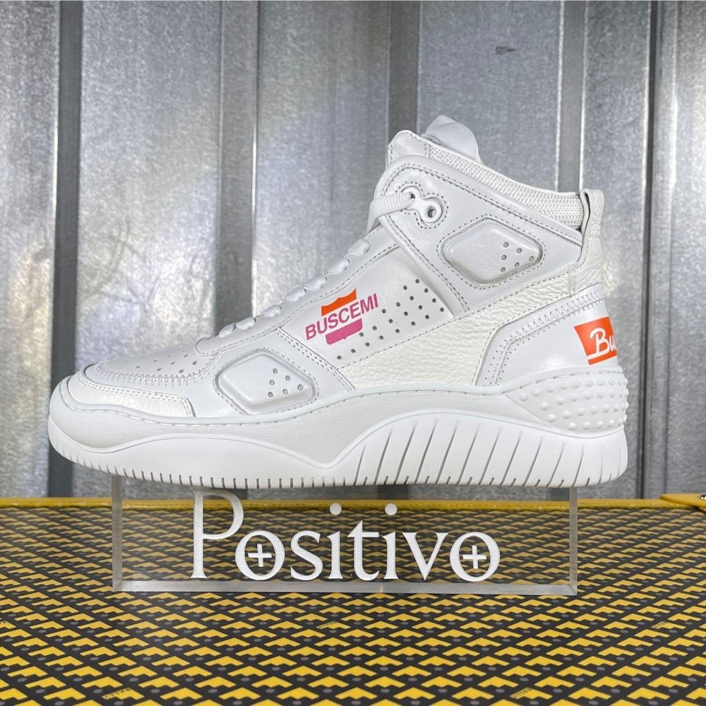 Buscemi Basket White/Pink High Top Sneaker US 8